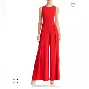 Alice & Olivia Bret Red Sleeveless Wide-Leg Jumpsuit